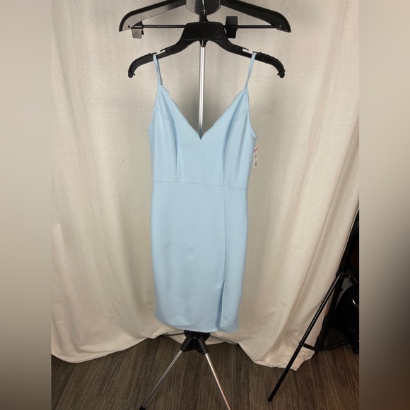 Socialite Blue Scallop Trim Bodycon Dress Size Small (2-4) NWT - Picture 3 of 8